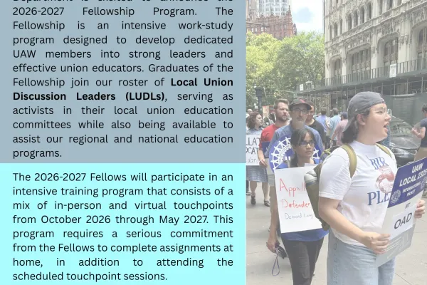 Join the 2026-2027 UAW Fellowship!